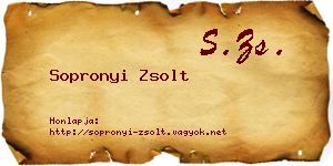Sopronyi Zsolt névjegykártya