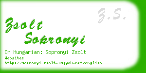 zsolt sopronyi business card